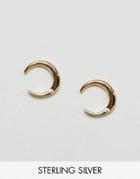 Asos Gold Plated Crescent Stud Earrings - Gold