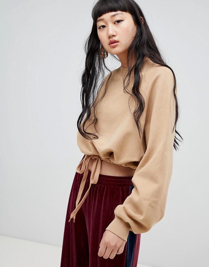 Weekday Drawstring Sweatshirt - Beige