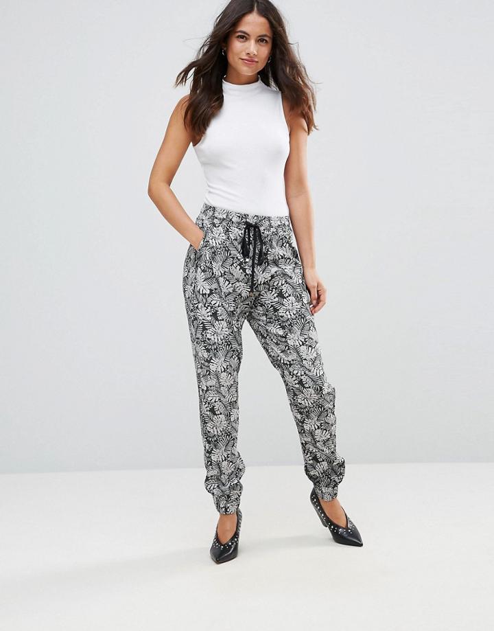 Frnch Flower Print Pants - Green
