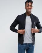 Boss Orange By Hugo Boss Zipthru Sweatshirt Logo In Black - Black
