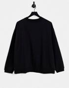 Topshop Oversized Sweat In Black