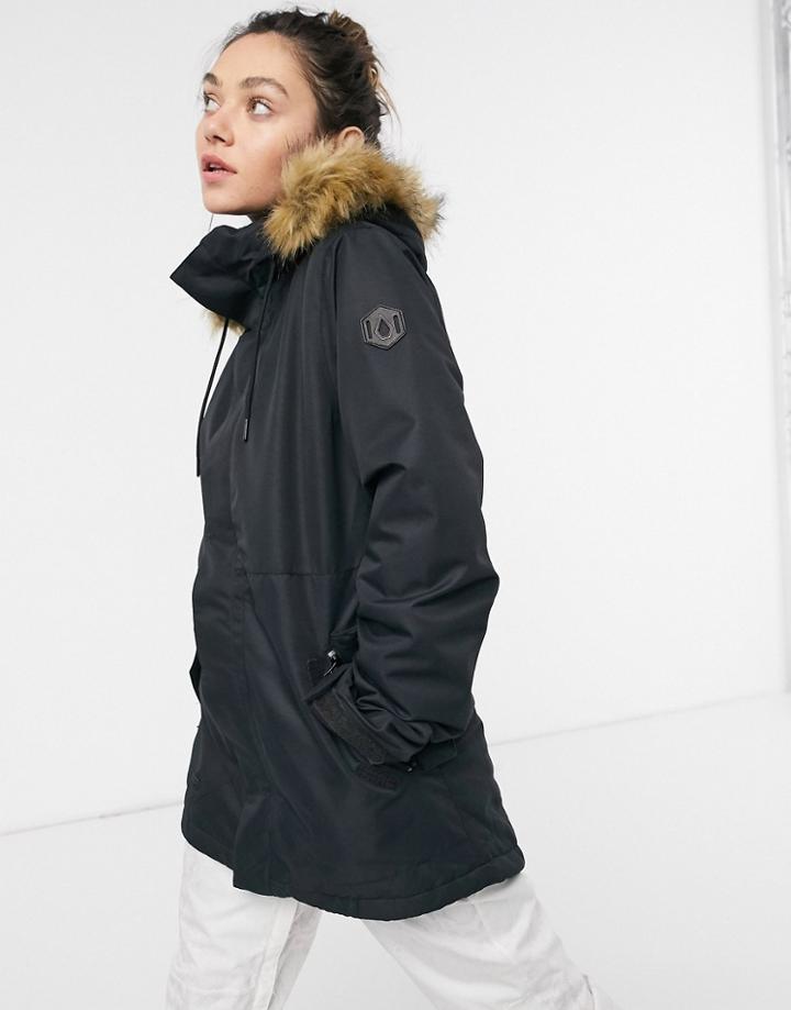 Volcom Fawn Ski Jacket In Black