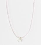 Designb Curve Ditsy Beaded Necklace With Crescent Moon Charm-white