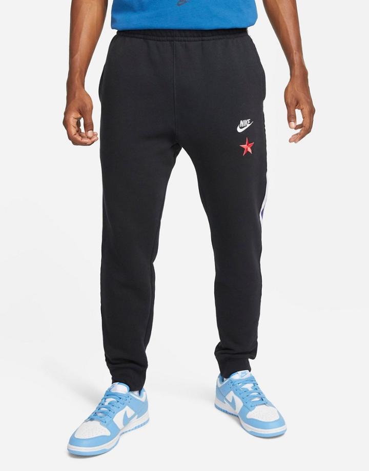 Nike Super Flight Pack Casual Fit Cuffed Fleece Sweatpants In Black