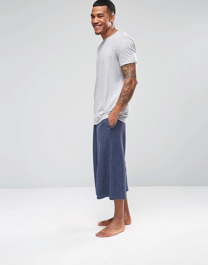Asos Loungewear Wide Leg Joggers In Navy - Navy