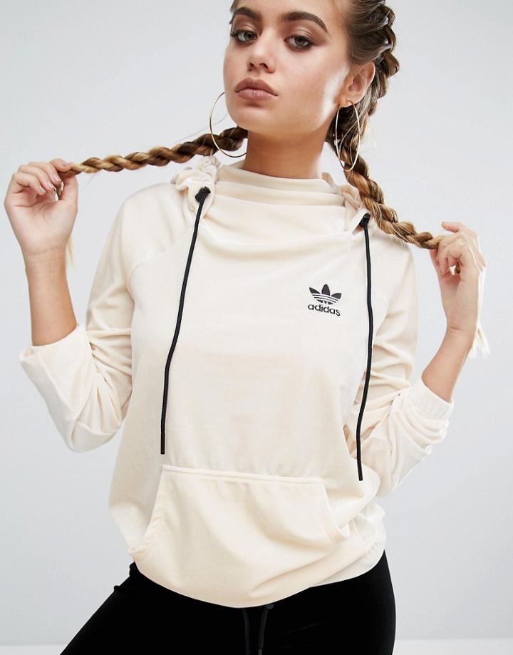 Adidas Velvet Pullover Hoodie - Cream
