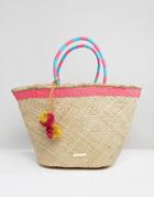 Carvela Penny Straw Shopper Bag - Pink