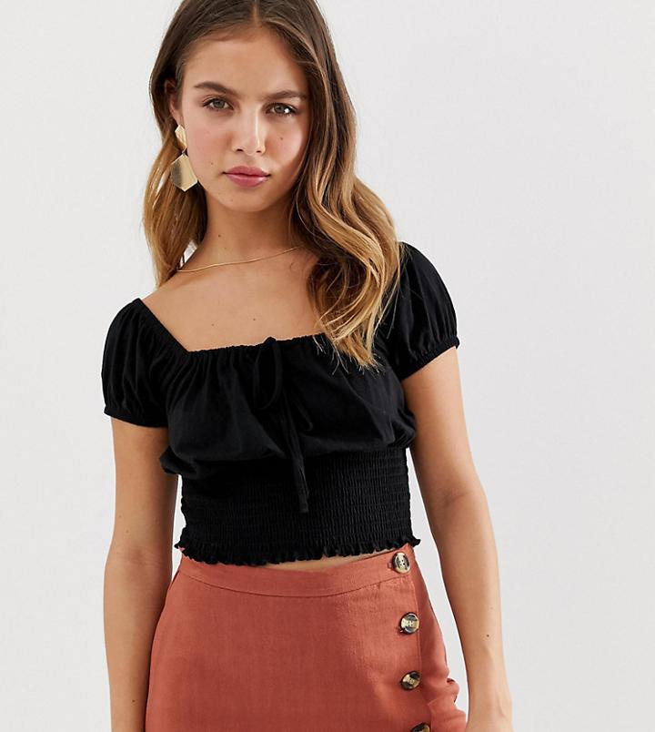 New Look Square Neck Top In Black - Black