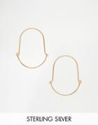Asos Gold Plated Sterling Silver Curved Hoop Earrings - Gold