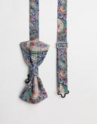 Gianni Feraud Liberty Print Lee Manor Bow Tie-navy