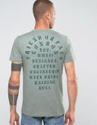 Friend Or Faux Rock Steady Back Print T-shirt - Green