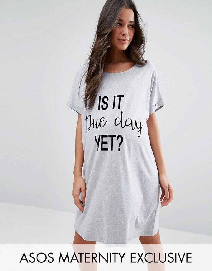 Asos Maternity Due Day Sleep Tee - Gray