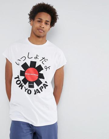 Asos Red Hot Chilli Peppers Oversized Sleeveless Band T-shirt - White