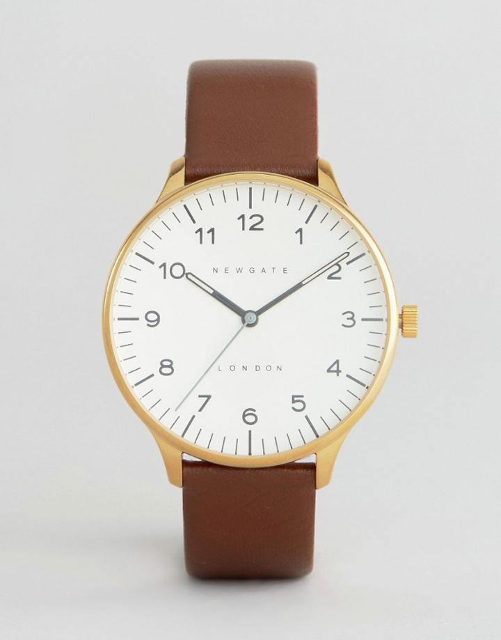 Newgate Blip Brown Leather Watch With Black Dial - Brown