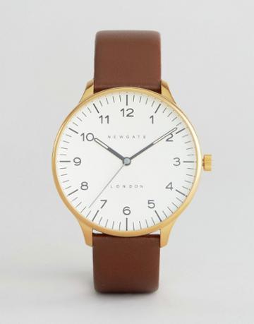 Newgate Blip Brown Leather Watch With Black Dial - Brown