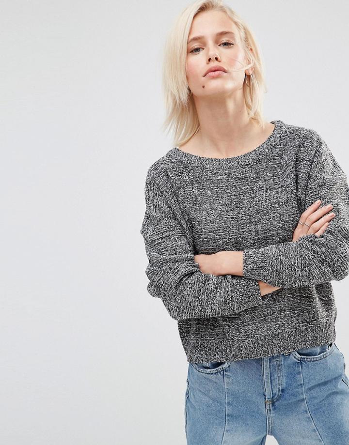 Brave Soul Round Neck Sweater - Black