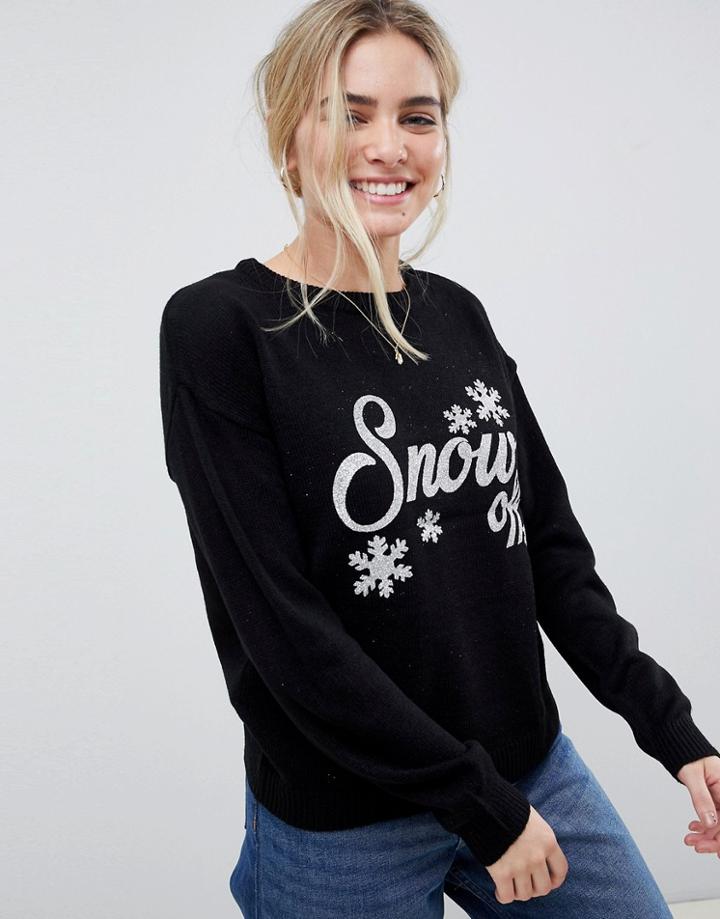 Brave Soul Snow Off Sweater - Black