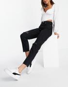 Na-kd High Waisted Ripped Knee Jeans In Black