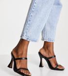 Asos Design Wide Fit Nasia Heeled Mules In Black