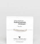 Dogeared Sterling Silver Maya Angelou Phenomenal Women Engraved Id Bar Bracelet - Gold