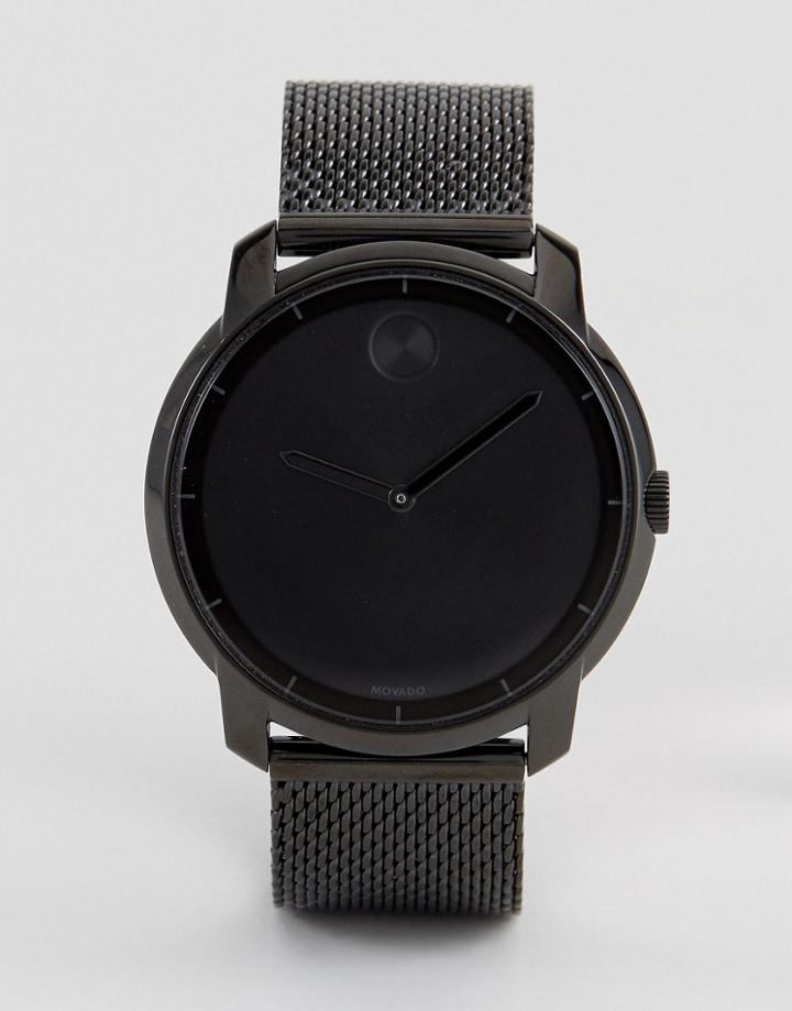Movado Bold 3600261 Mesh Watch In Black - Black