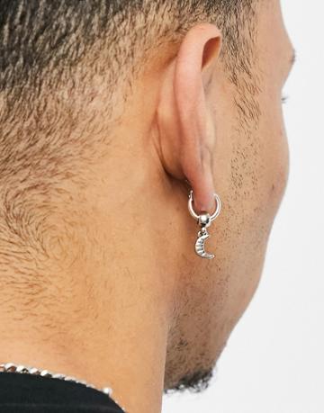 Status Syndicate Star And Moon Earrings-silver