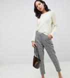 New Look Tall Pull On Pants In Check - Blue