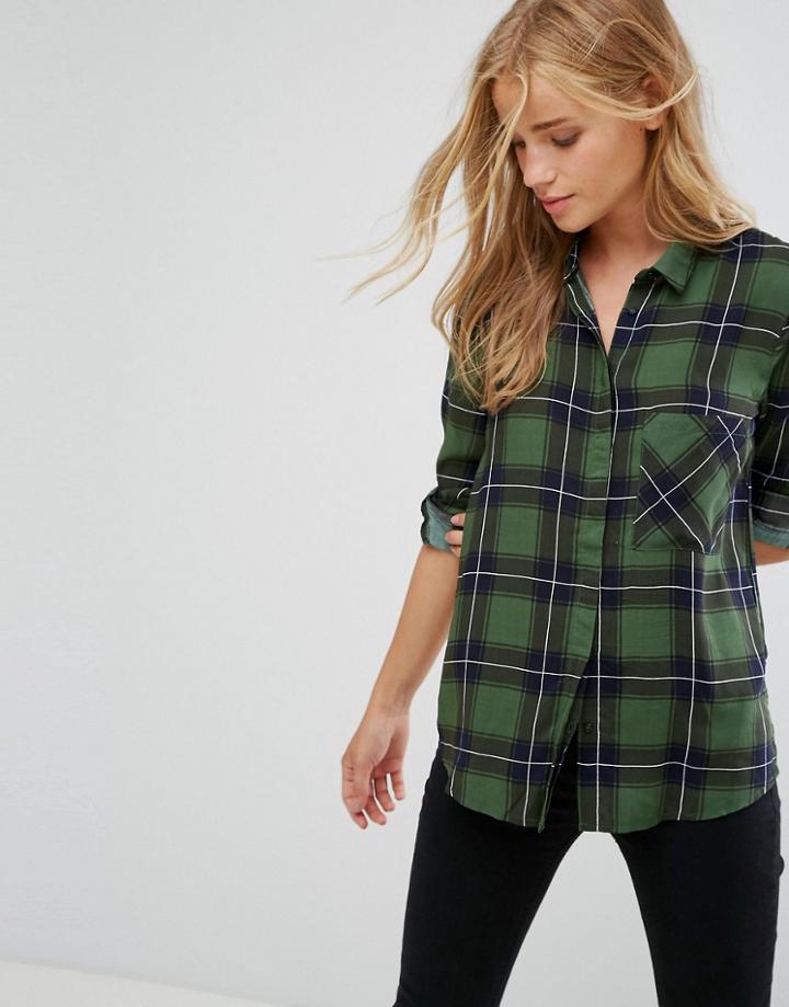 Bershka Checked Shirt - Black