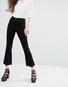 Cheap Monday High Waist Crop Kick-flare Jean With Raw Edge - Black