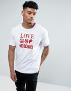Love Moschino T-shirt In White With Symbol Logo - White