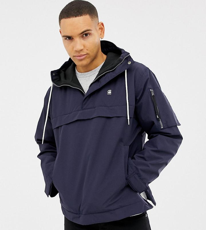 G-star Rackam Hooded Anorak Jacket In Blue - Blue