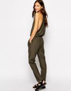 Pull & Bear Utility Jumpsuit - Green