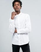 Allsaints Shirt In Slim Fit With Concealed Button Down Collar - White