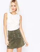 Daisy Street Top In Floral Lace - White