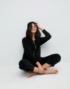 Asos Hooded Fleece Onesie - Black