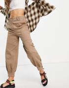 Selected Femme Cuffed Pants In Beige-neutral