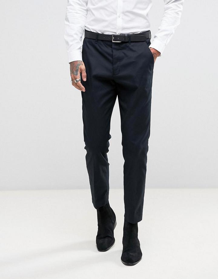 Allsaints Slim Fit Suit Pant - Navy