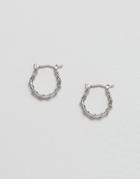 Asos Fine Wire Wrapped Hoop Earrings - Silver
