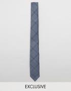 Heart & Dagger Blade Tie In Check - Blue