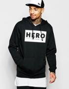 Hero's Heroine Hoodie With Large Logo - Black
