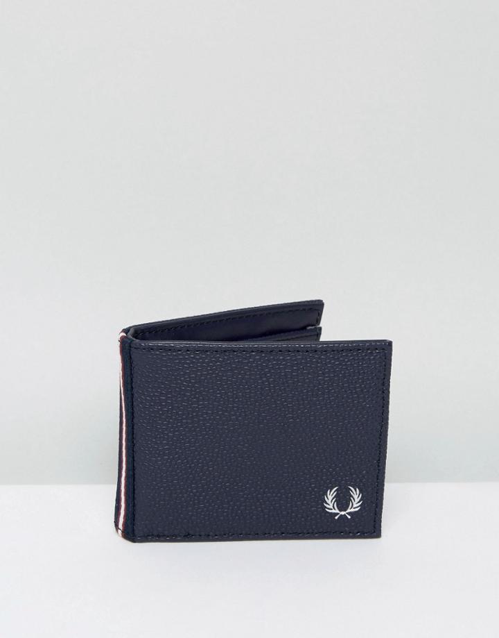 Fred Perry Scotch Grain Billfold Wallet In Navy - Navy