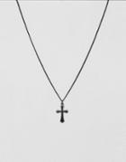 Simon Carter Antique Cross Necklace With Blue Goldstones - Silver