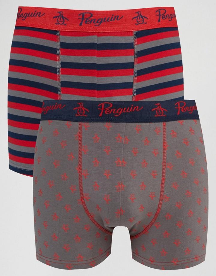 Original Penguin 2 Pack Boxer Shorts - Red