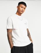 Asos Design Relaxed T-shirt In White Organic Cotton With Front Text Print