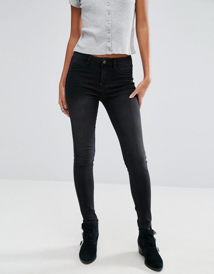 Pull & Bear Straight Leg Jean - Black