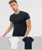 Farah Farris Twin Pack T-shirts In White/black