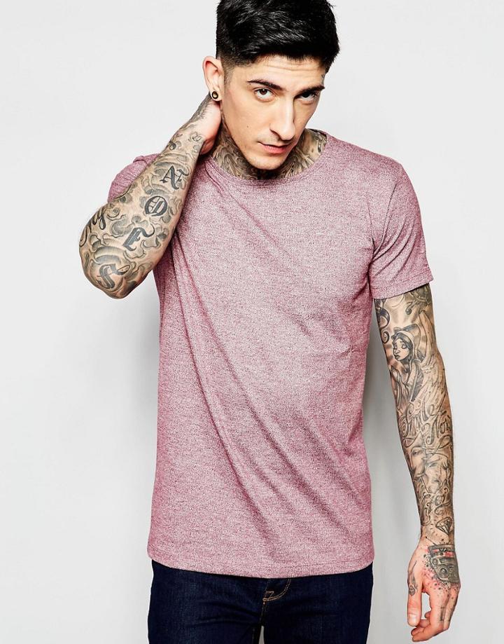 Lindbergh T-shirt In Red Marl - Red Mix