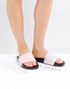 Sixtyseven Pink Flatform Slide Flat Sandals - Pink