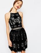 Asos Premium Lace Cami Prom Dress - Black