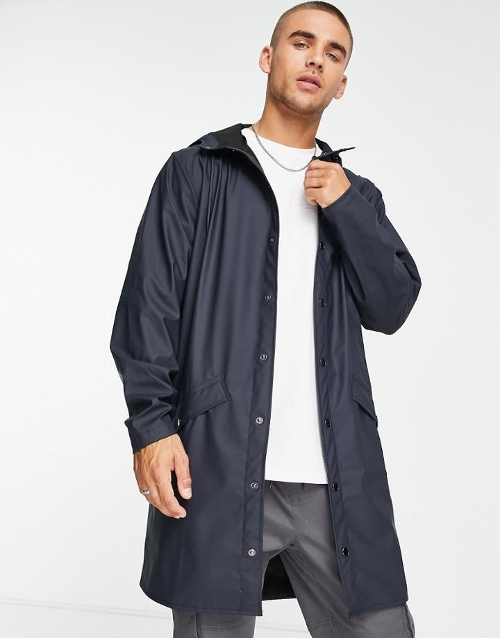 Rains Long Jacket In Navy